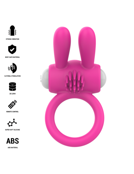 INTENSE HOPPS VIBRATING PENIS RING WITH CLITORAL STIMULATION PINK