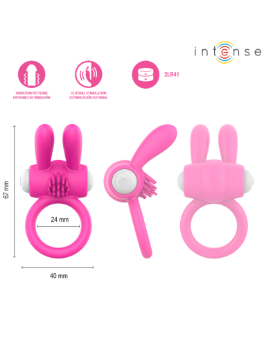 INTENSE HOPPS VIBRATING PENIS RING WITH CLITORAL STIMULATION PINK