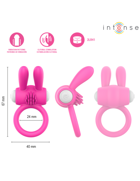 INTENSE HOPPS VIBRATING PENIS RING WITH CLITORAL STIMULATION PINK