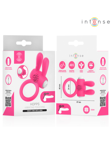 INTENSE HOPPS VIBRATING PENIS RING WITH CLITORAL STIMULATION PINK