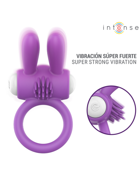 INTENSE HOPPS VIBRATING PENIS RING WITH CLITORAL STIMULATION PURPLE