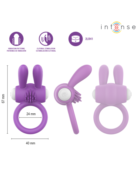 INTENSE HOPPS VIBRATING PENIS RING WITH CLITORAL STIMULATION PURPLE
