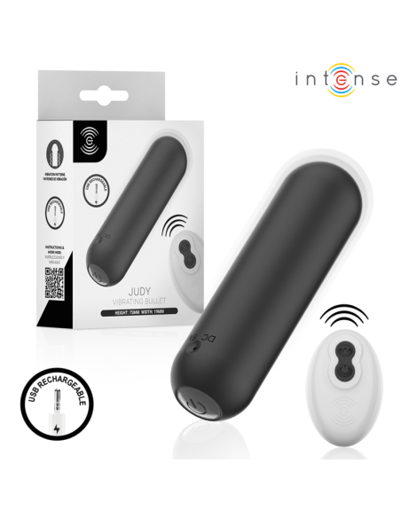 INTENSE JUDY RECHARGEABLE VIBRATING BULLET WITH REMOTE CONTROL BLACK