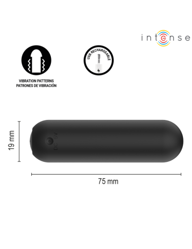 INTENSE JUDY RECHARGEABLE VIBRATING BULLET WITH REMOTE CONTROL BLACK