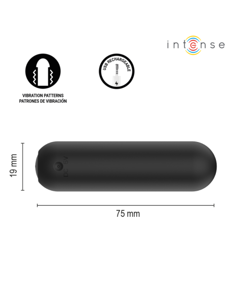INTENSE JUDY RECHARGEABLE VIBRATING BULLET WITH REMOTE CONTROL BLACK