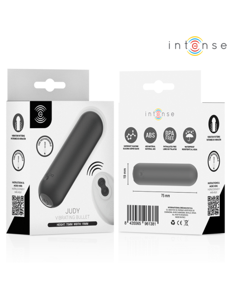 INTENSE JUDY RECHARGEABLE VIBRATING BULLET WITH REMOTE CONTROL BLACK