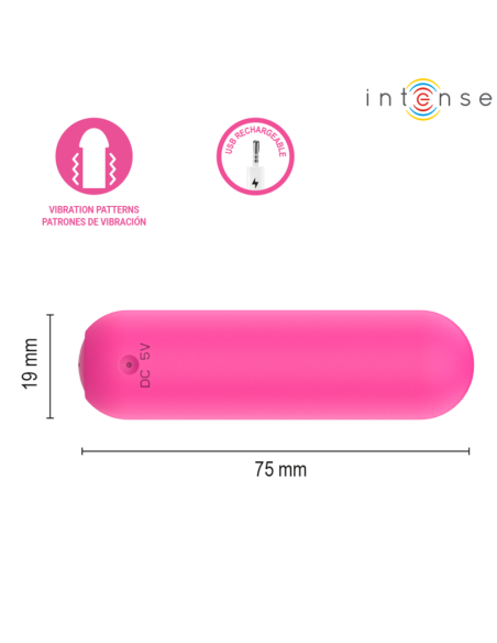 INTENSE JUDY RECHARGEABLE VIBRATING BULLET WITH REMOTE CONTROL PINK