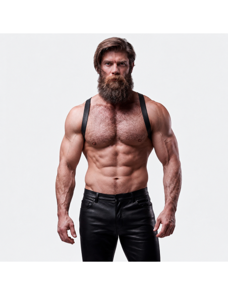 FETISH SUBMISSIVE ATTITUDE MENS ECO LEATHER BACK HARNESS