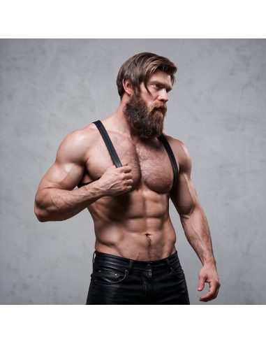 FETISH SUBMISSIVE ATTITUDE MENS ECO LEATHER BACK HARNESS
