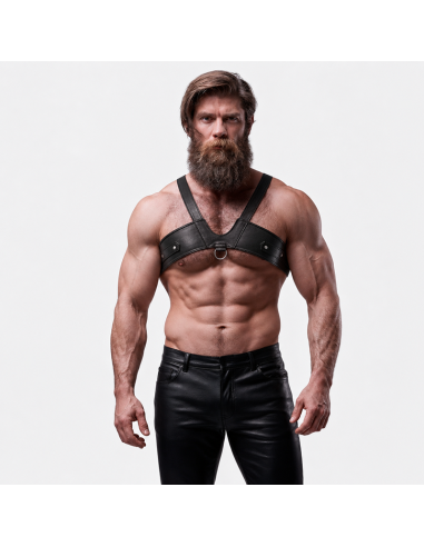 FETISH SUBMISSIVE ATTITUDE MENS BRIGADE ECO LEATHER CHEST HARNESS