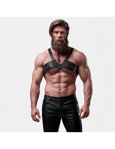 FETISH SUBMISSIVE ATTITUDE MENS BRIGADE ECO LEATHER CHEST HARNESS