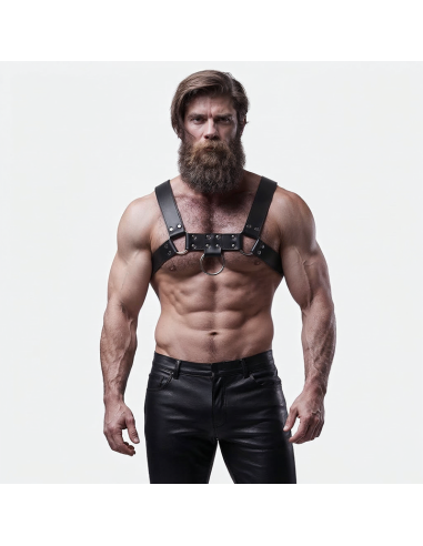 FETISH SUBMISSIVE ATTITUDE MENS ECO LEATHER CHEST HARNESS
