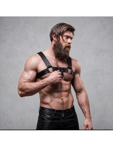FETISH SUBMISSIVE ATTITUDE MENS ECO LEATHER CHEST HARNESS