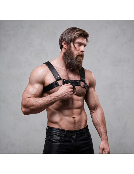 FETISH SUBMISSIVE ATTITUDE MENS ECO LEATHER CHEST HARNESS