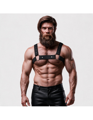 FETISH SUBMISSIVE ATTITUDE ADJUSTABLE NEOPRENE CHEST SPORTS HARNESS FOR MEN