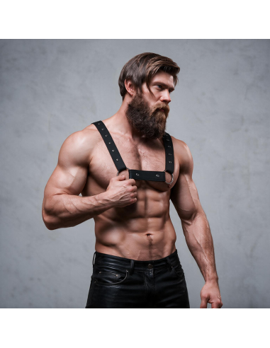FETISH SUBMISSIVE ATTITUDE ADJUSTABLE NEOPRENE CHEST SPORTS HARNESS FOR MEN