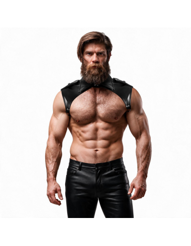 FETISH SUBMISSIVE ATTITUDE MENS BRIGADE ADJUSTABLE ECO LEATHER NECK HARNESS