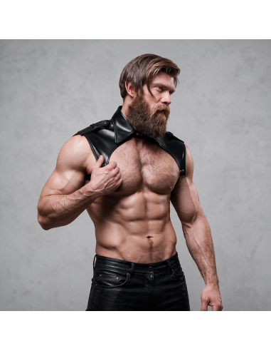FETISH SUBMISSIVE ATTITUDE MENS BRIGADE ADJUSTABLE ECO LEATHER NECK HARNESS