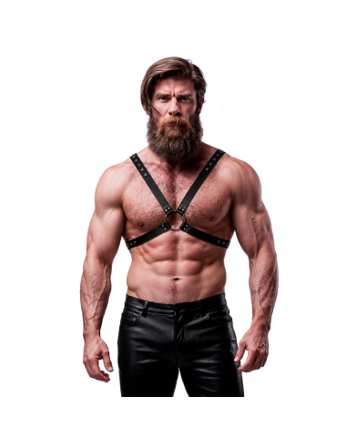 FETISH SUBMISSIVE ATTITUDE MENS CROSS CHEST ECO LEATHER HARNESS