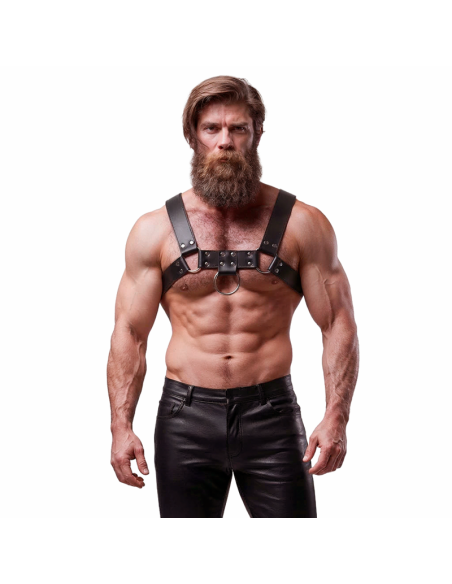 FETISH SUBMISSIVE ATTITUDE MENS ECO LEATHER CHEST HARNESS