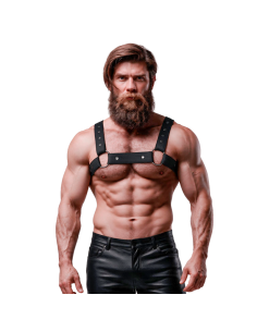 FETISH SUBMISSIVE ATTITUDE ADJUSTABLE NEOPRENE CHEST SPORTS HARNESS FOR MEN