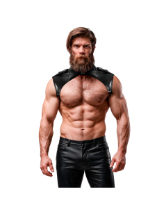 FETISH SUBMISSIVE ATTITUDE MENS BRIGADE ADJUSTABLE ECO LEATHER NECK HARNESS