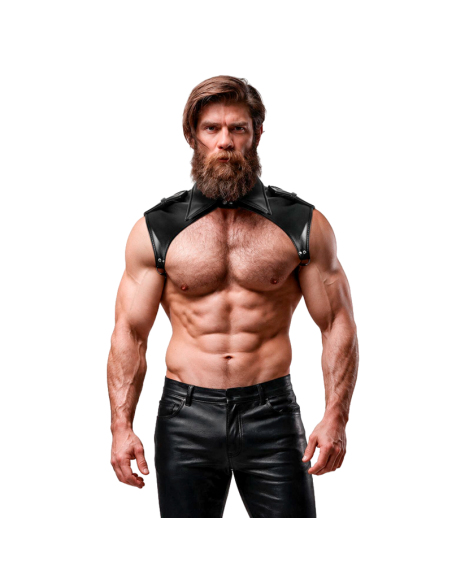 FETISH SUBMISSIVE ATTITUDE MENS BRIGADE ADJUSTABLE ECO LEATHER NECK HARNESS