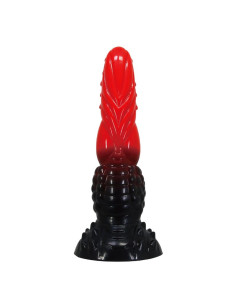 POWER MONSTERS FIRE DRAGON FANTASY DILDO WITH SUCTION CUP 245 CM O 58 CM RED BLACK