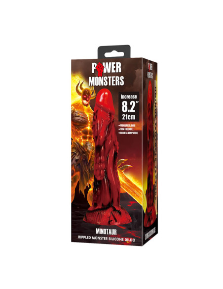 POWER MONSTERS MINOTAUR FANTASY DILDO WITH SUCTION CUP 21 CM O 5 CM RED BLACK