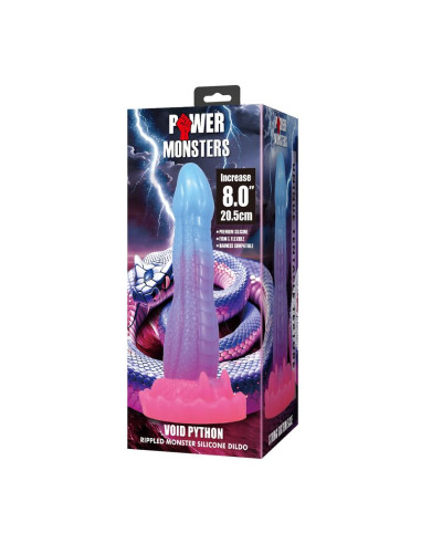 POWER MONSTERS VOID PYTHON FANTASY DILDO WITH SUCTION CUP 205 CM O 52 CM BLUE PURPLE PINK