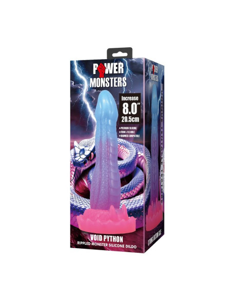 POWER MONSTERS VOID PYTHON FANTASY DILDO WITH SUCTION CUP 205 CM O 52 CM BLUE PURPLE PINK
