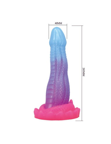 POWER MONSTERS VOID PYTHON FANTASY DILDO WITH SUCTION CUP 205 CM O 52 CM BLUE PURPLE PINK