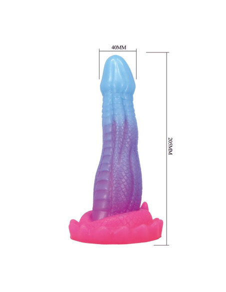 POWER MONSTERS VOID PYTHON FANTASY DILDO WITH SUCTION CUP 205 CM O 52 CM BLUE PURPLE PINK
