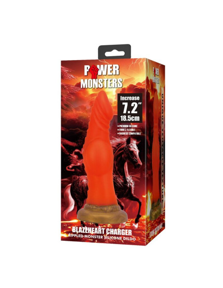 POWER MONSTERS BLAZEHEART CHARGER FANTASY SILICONE DILDO 185 CM O 45 CM