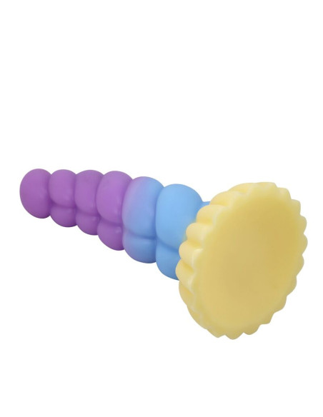 POWER MONSTERS UNICORN TRICOLOR FANTASY SILICONE DILDO 22 CM O 5 CM