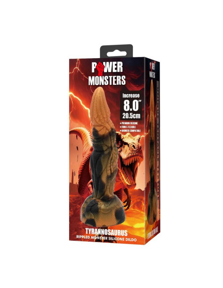 POWER MONSTERS TYRANNOSAURUS BICOLOR FANTASY SILICONE DILDO 205 CM O 5 CM