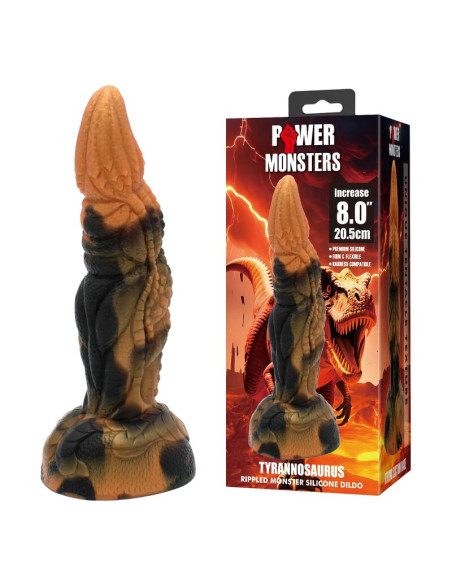 POWER MONSTERS TYRANNOSAURUS BICOLOR FANTASY SILICONE DILDO 205 CM O 5 CM