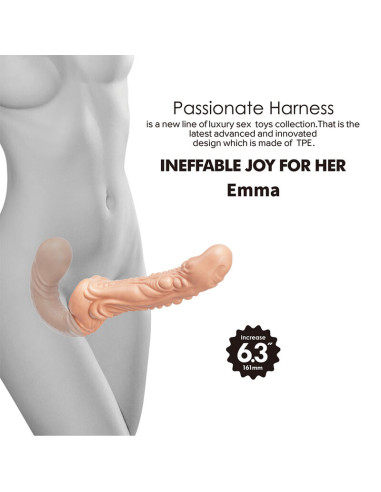 BAILE EMMA TEXTURED DOUBLE PENETRATION STRAP ON FLESH