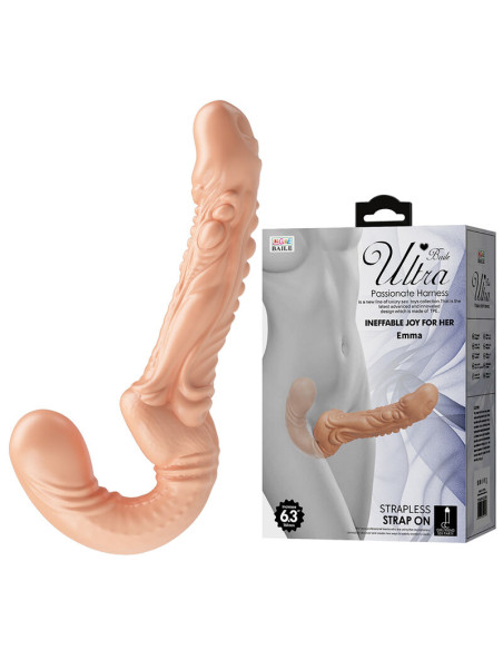 BAILE EMMA TEXTURED DOUBLE PENETRATION STRAP ON FLESH