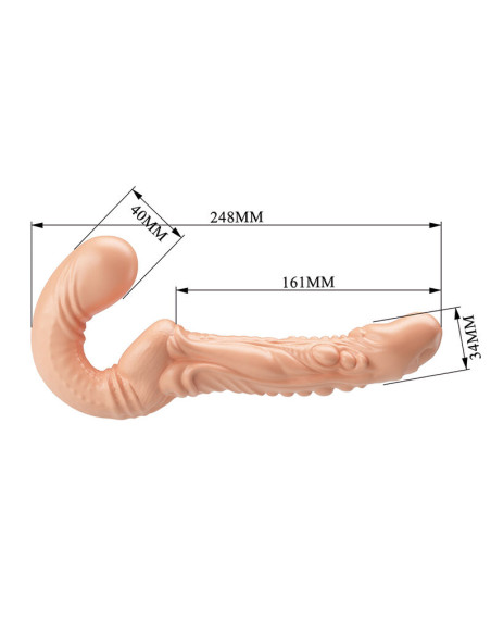 BAILE EMMA TEXTURED DOUBLE PENETRATION STRAP ON FLESH