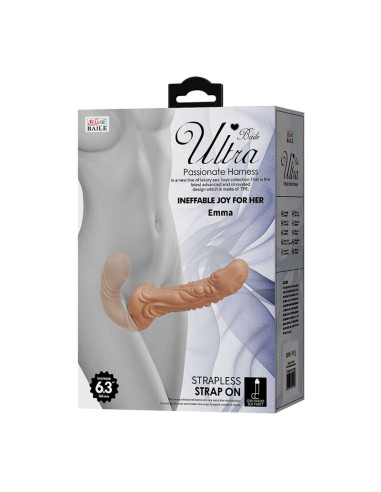 BAILE EMMA TEXTURED DOUBLE PENETRATION STRAP ON FLESH