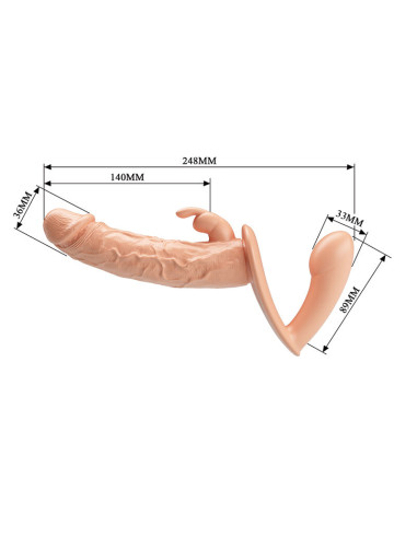 BAILE CHARLOTTE HOLLOW DOUBLE PENETRATION STRAP ON FLESH