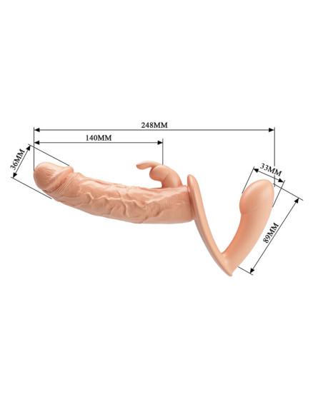 BAILE CHARLOTTE HOLLOW DOUBLE PENETRATION STRAP ON FLESH