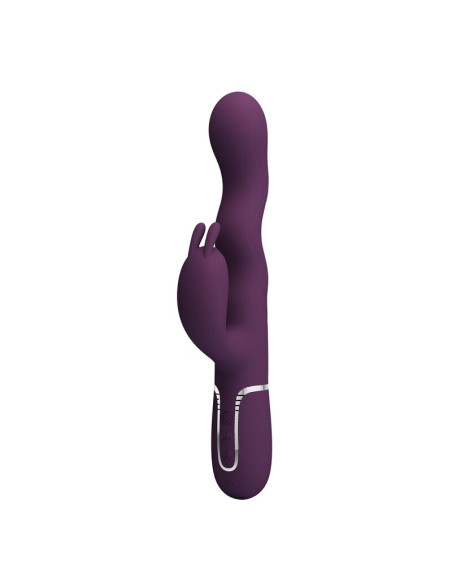 PRETTY LOVE LOURSEN RABBIT VIBRATOR WITH THRUSTING MOTION AND 7 VIBRATIONS USB RECHARGEABLE PURPLE