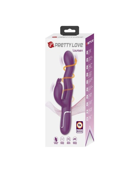 PRETTY LOVE LOURSEN RABBIT VIBRATOR WITH THRUSTING MOTION AND 7 VIBRATIONS USB RECHARGEABLE PURPLE