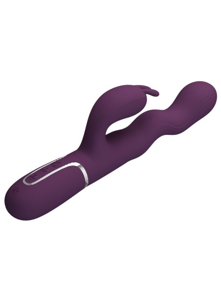 PRETTY LOVE LOURSEN RABBIT VIBRATOR WITH THRUSTING MOTION AND 7 VIBRATIONS USB RECHARGEABLE PURPLE