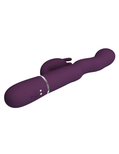 PRETTY LOVE LOURSEN RABBIT VIBRATOR WITH THRUSTING MOTION AND 7 VIBRATIONS USB RECHARGEABLE PURPLE