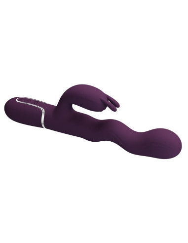 PRETTY LOVE LOURSEN RABBIT VIBRATOR WITH THRUSTING MOTION AND 7 VIBRATIONS USB RECHARGEABLE PURPLE