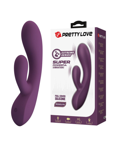 PRETTY LOVE ROSOLYN RECHARGEABLE RABBIT VIBRATOR 10 FUNCTIONS