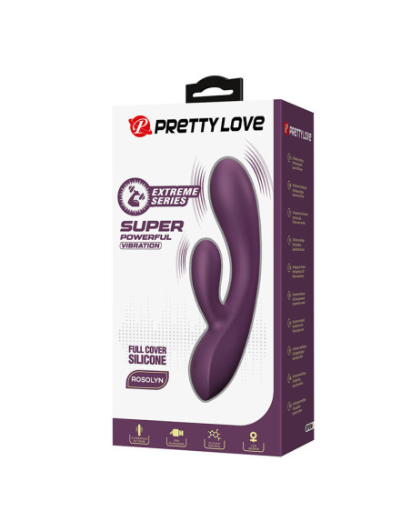 PRETTY LOVE ROSOLYN RECHARGEABLE RABBIT VIBRATOR 10 FUNCTIONS